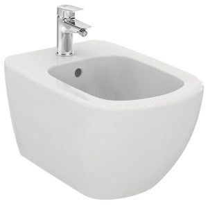 Ideal Standard Tesi Modern Wall Hung Back to Wall Bidet with 1 Tap Hole 36x53