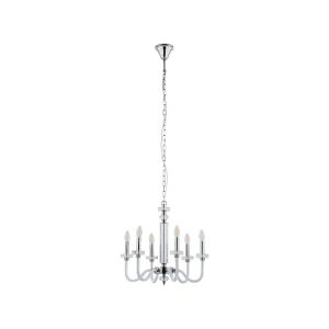 Neoclassic Glass Metal 6-Light Candlestick Pendant Ceiling Light Chandelier 8154 Hampton