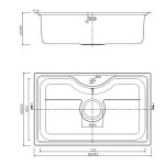 Νεροχυτης κουζινας ανοξειδωτος σατινε 80×50 Bl 627 Karag Σχεδιαγραμμα