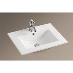 LT7506-60 Inset White Rectangular Porcelain Wash Basin 60x47 cm