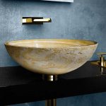 table top wash basin oval yellow luxury GLass Design Luna