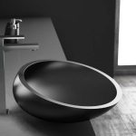 modern wash basin designs in hall black matt 54×40 Glass Design Kool Max