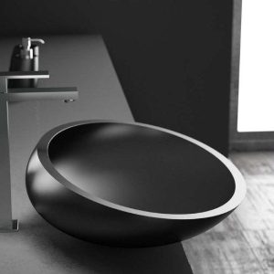 counter top wash basin black oval luxury 54x40 Glass Design Kool Max