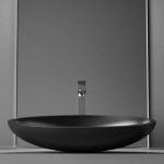 modern wash basin designs in hall black oval 65×40 Glass Design Kool XL