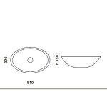 Νιπτηρας-Μπανιου-Οβαλ-Luna-Oval-Διαστάσεις