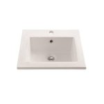 Small Inset Porcelain Wash Basin White Gloss Square 41x41