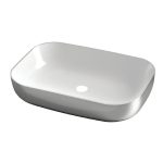 counter top wash basin rectangular modern 60×42 Metamorfosis 42600 White Silver