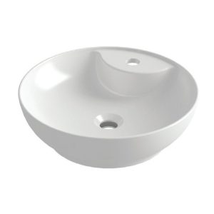 Orabella Trend 01 Modern Italian White Glossy Round Countertop Wash Basin Ø42