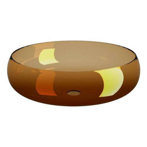 Νιπτηρας μπανιου μοντερνος επιτραπεζιος γυαλινος GloBall Murano Amber