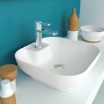 Orabella Trend 01 Square Italian White Glossy Countertop Wash Basin 42×42