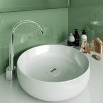 Νιπτήρες μπάνιου επιτραπέζιοι άσπροι μοντέρνοι στρογγυλοί Φ45 Metamorfosis 42450