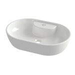 Orabella Verso 02 Modern Italian White Glossy Oval Countertop Wash Basin 60×39,5