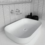 Νιπτήρες μπάνιου επιτραπέζιοι παραλληλόγραμμοι άσπροι ιταλικοί Metamorfosis 42600