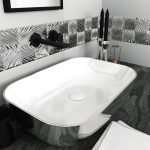 counter top wash basin luxury rectangular 60×42 Metamorfosis 42600 White Silver