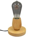 Rustic Beige Wooden Round Decorative Table Lamp 99402