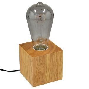 Rustic Beige Wooden Decorative Cube Table Lamp 99405
