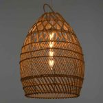 Bamboo Rustic 1-Light Ceiling Pendant Light With Beige  Ø38 00710 globostar