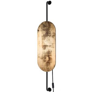Modern Wooden Gold Plug-In Wall Sconce with Switch 8427 Wheel Lux Nowodvorski