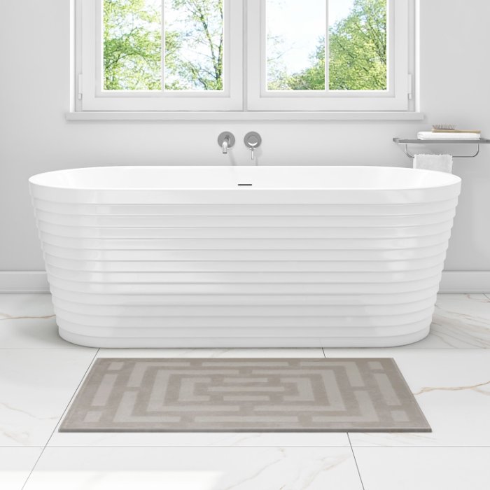 White Mat Curved Double Ended Free Standing Bath Tub 165x74 Madeira