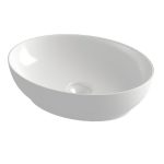 Orabella Trend 02 Oval Italian White Glossy Countertop Wash Basin 50x38