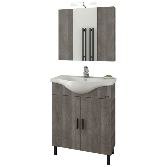 Drop Luna 65 Grey Bathroom Furniture with Wash Basin Set 64×46