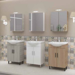Drop Luna 55 Floor Standing Bathroom Furniture with Washbasin Set 54x46
