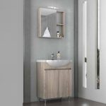 Drop Alfa Silver Grey Floor Standing Bathroom Furniture with Wash Basin Set