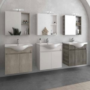 Drop Fiore 55 Wall Hung Bathroom Furniture with Wash Basin Set 64x46