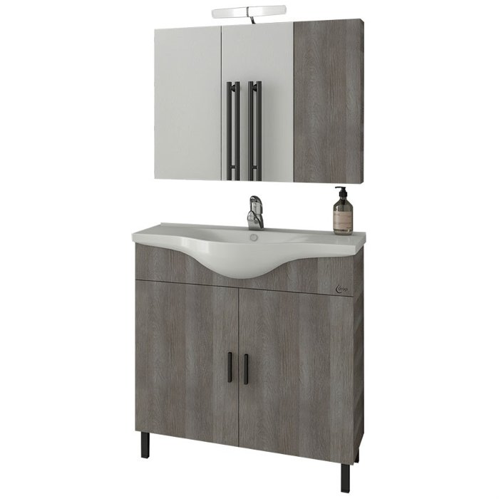 Drop Luna 80 Light Grey athroom Furniture with Wash Basin Set 76×46