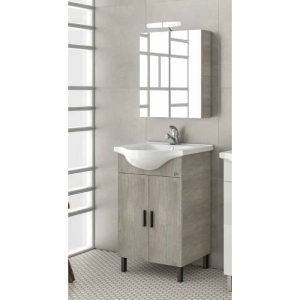 Drop Luna 55 Beige Floor Standing Bathroom Furniture with Washbasin Set 54x46