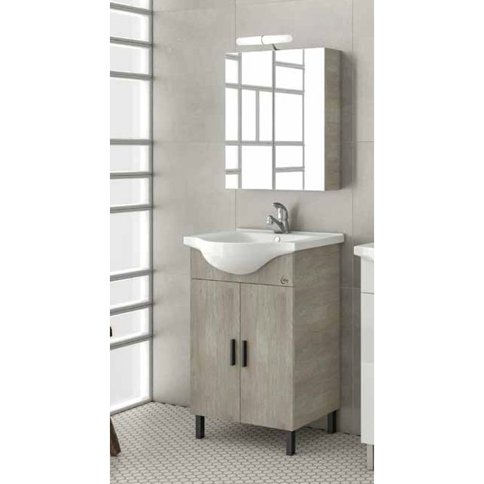 Drop Luna 55 Beige Small Bathroom Furniture with Wash Basin Set 54×46