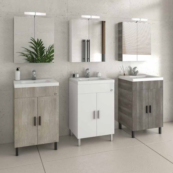 Small Bathroom Furniture with Slim Washbasin Set 50x39 Drop Roma 50
