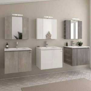 Drop Verona 60 Wall Hung Bathroom Furniture with Slim Wash Basin Set 62x47