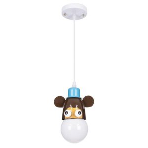 Kid's Room 1-Light Monkey Shaped Hanging Pendant Ceiling Light 00640 globostar