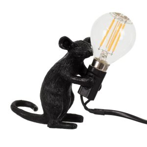 Παιδικό Μαύρο Επιτραπέζιο Φωτιστικό Πορτατίφ Ποντίκι Όρθιο 00678 Mouse