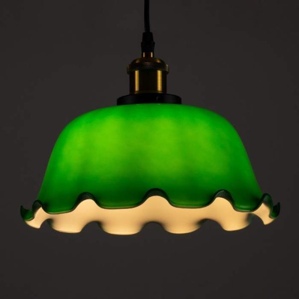 Φωτιστικά οροφήσ vintage γυάλινα κρεμαστά πράσινα για μπιλιάρδο 00767 LIBRARY