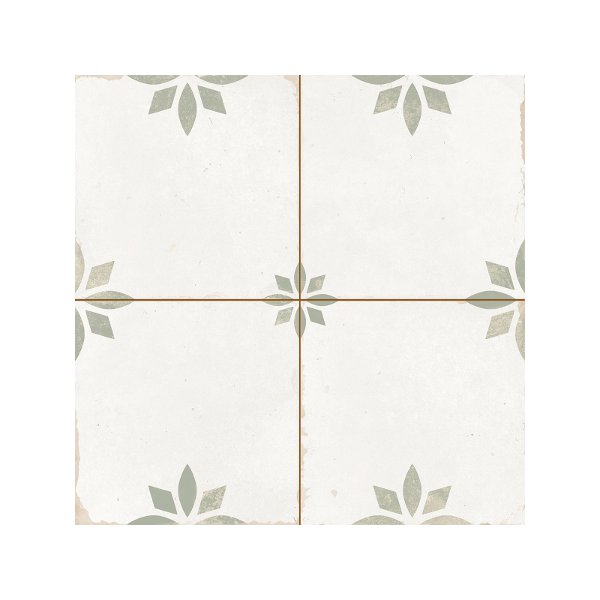 Memories Sage Vintage Patterned Ceramic Floor & Wall Tile 45x45