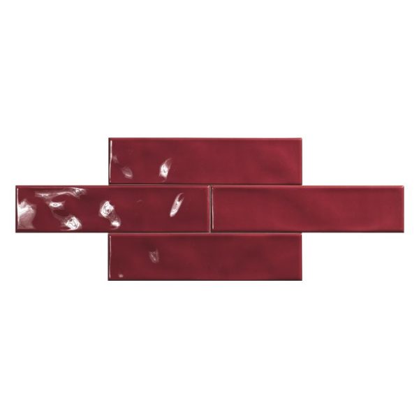 Πλακακια μπανιου κουζινας σαν τουβλακι κοκκινα γυαλιστερα Fashion Carmin 7,5x30
