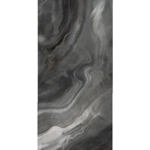 Watercolor Grey Glossy Onyx Effect Wall & Floor Gres Porcelain Tile 60x120