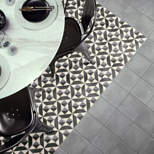 Pedrera 01 Negro Vintage Patchwork Porcelain Floor Tile 20x20