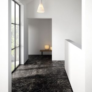 Black Rojaliya Glossy Marble Effect Wall & Floor Gres Porcelain Tile 60x120