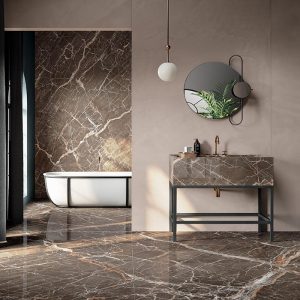 Modern Glossy Marble Effect Wall & Floor Gres Porcelain Tile 60x120 6.5mm Ombra Di Caravaggio Fondovalle