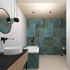 Ceasar Alchemy Mint Decor Matt Metal Effect Patterned Wall & Floor Gres Porcelain Tile 60x60