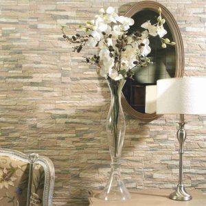 Aitana Marron Vintage 3D Stone Effect Wall Covering Tiles 33.3x50