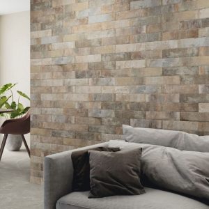 Kirkwall Mud Vintage Brick Effect Wall Covering White Body Tile 7,5x30