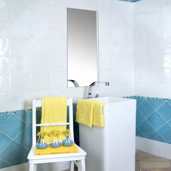 Πλακάκια μπάνιου μοντέρνα θαλασσί γυαλιστερά τετράγωνα 20χ20 CM Corti Aquamarine