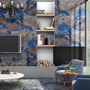 Painting Art Multicolor Glossy Wall & Floor Gres Porcelain Tile 120x60