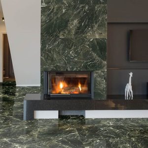 Verde Alpi Green Glossy Marble Effect Wall & Floor Gres Porcelain Tile 60x120