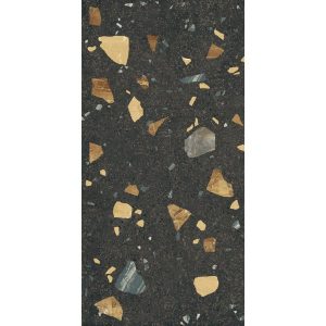 Colorful Dark Μεγάλο Πλακάκι Μωσαϊκό Δαπέδου Μπάνιου Μαύρο Ματ 60χ120