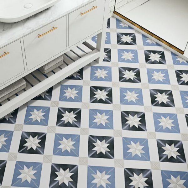 Liceo 01 Azul Vintage Patchwork Porcelain Floor Tile 20x20